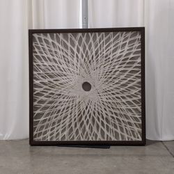 World Market Brown Framed Radial Abstract Wall Art