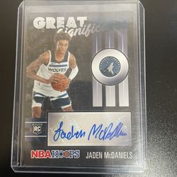 Jaden McDaniels Autographed Rookie Card Minnesota Timberwolves