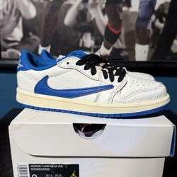 Jordan 1 Retro Low OG SP Fragment x Travis Scott Sail Military Blue (PS)