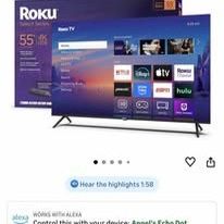 Roku TV 55” 4K HDR + Full-Motion Wall Mount