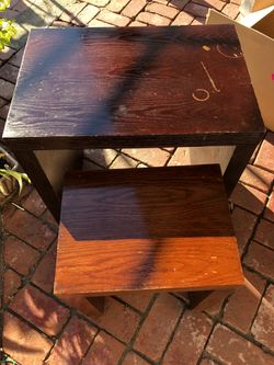 2 Wood Tables 2 Different Sizes Take Both For $10Fair Condition