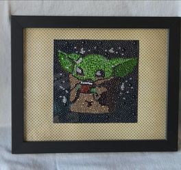 Baby Yoda Grogu Diamond Art, Framed