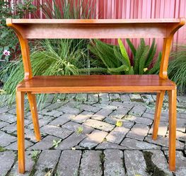 Tier Slim End Table, Solid Wood Sofa Side Table with Storage Shelf