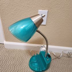 Desk Lamp with USB Port and AC Outlet 