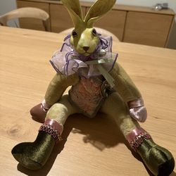 Stuffed animal bunny decor movable arms and legs