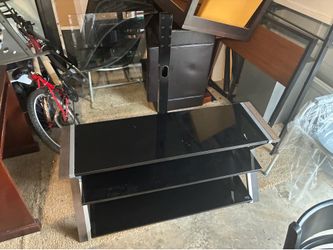 Modern Glass TV Stand with Integrated Mount
