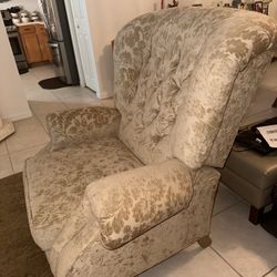 Matching Cream Paisley Chair – Fair Condition!