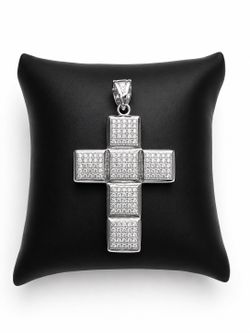 925 Sterling Silver CUBIC ZIRCONIA Cross Men’s Pendant