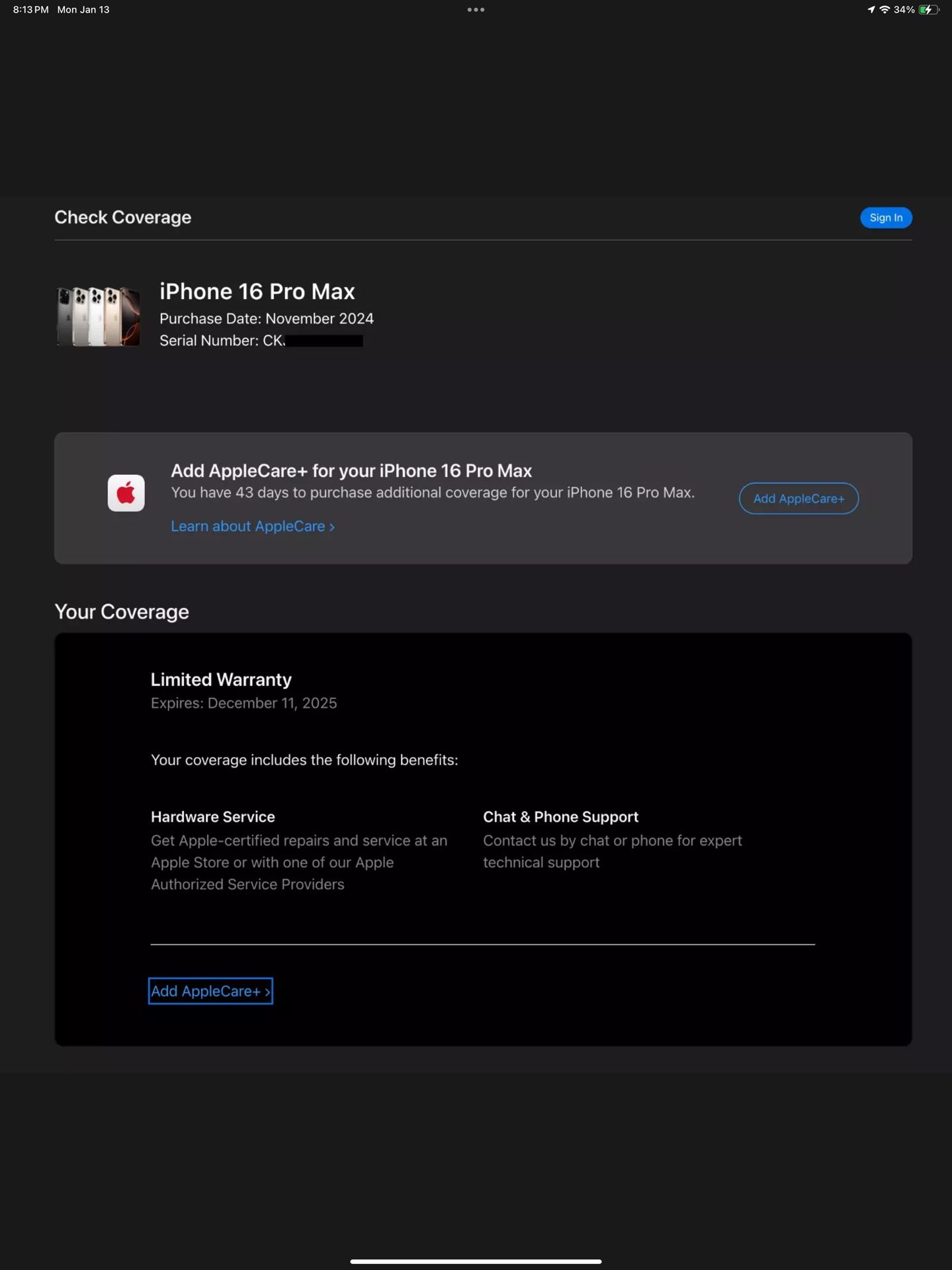 Apple iPhone 16 Pro Max w/1TB (White-Color) Carrier Unlocked