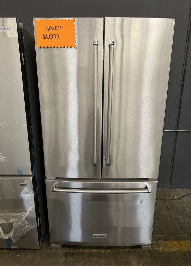 Kitchen Aid Stainless Steel Three Door Refrigerator