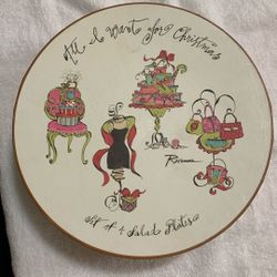 ROSANNA ALL I EANT FOR CHRISTMAS SET OF 4 PLATES
