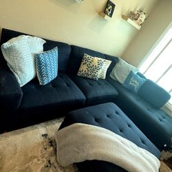 Navy Blue Sectional Couch 