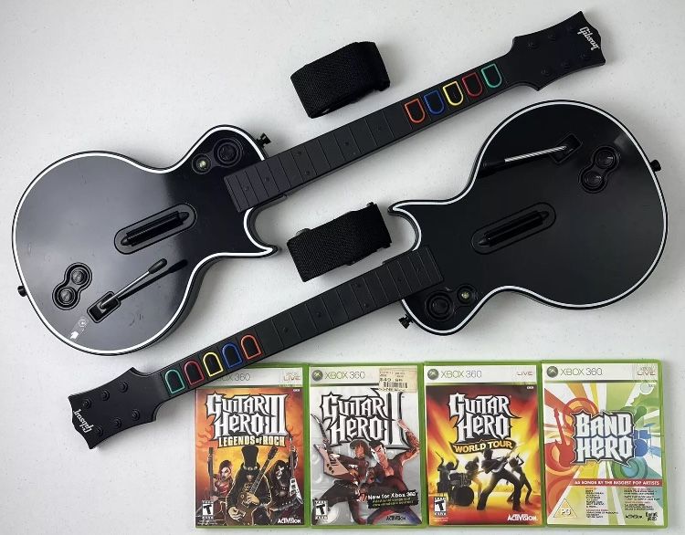 Xbox 360 Guitar Hero Legends of Rock Dual Guitar Bundle w/