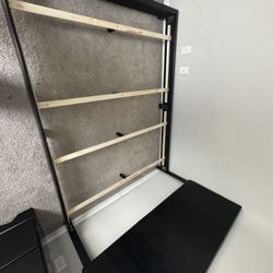 Black Leather Bed Frame  - Queen 