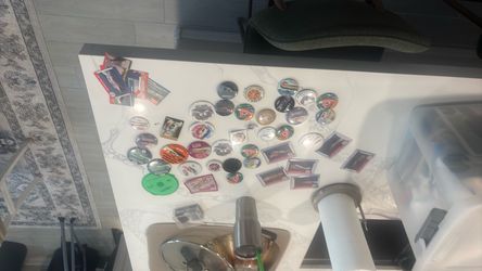 Vintage Aviation Pin Button and Sticker Collection