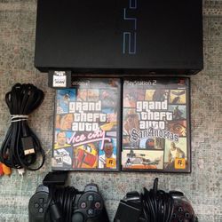 Sony Playstation 2 PS2 Fat Console And GTA Games