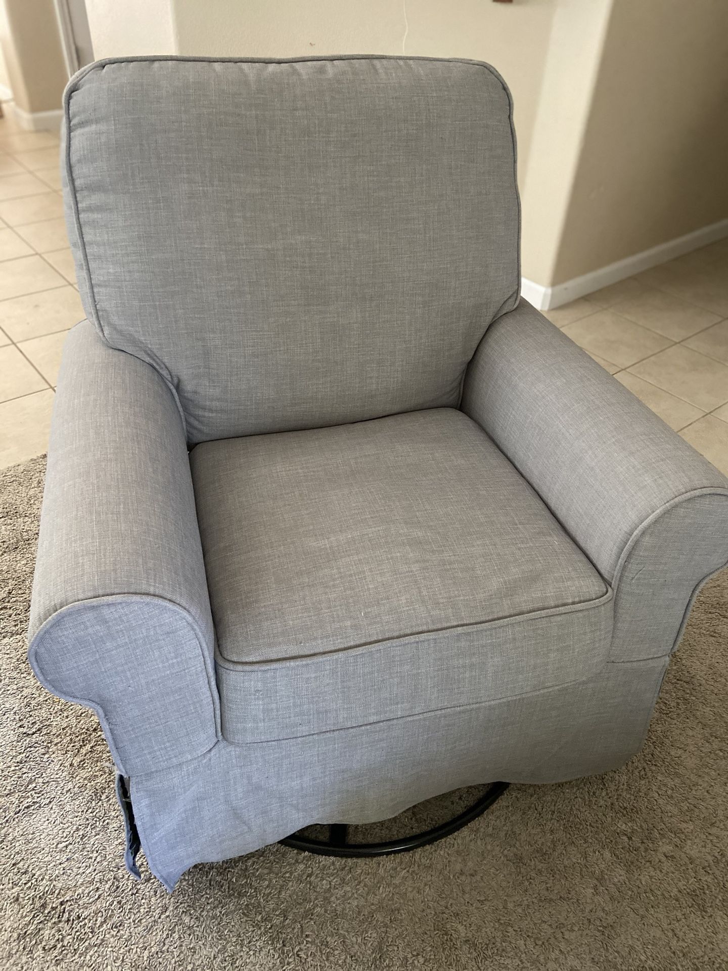 SOLD PENDING PICKUP - Angel Line Natalie Upholstered Swivel Glider, Gray