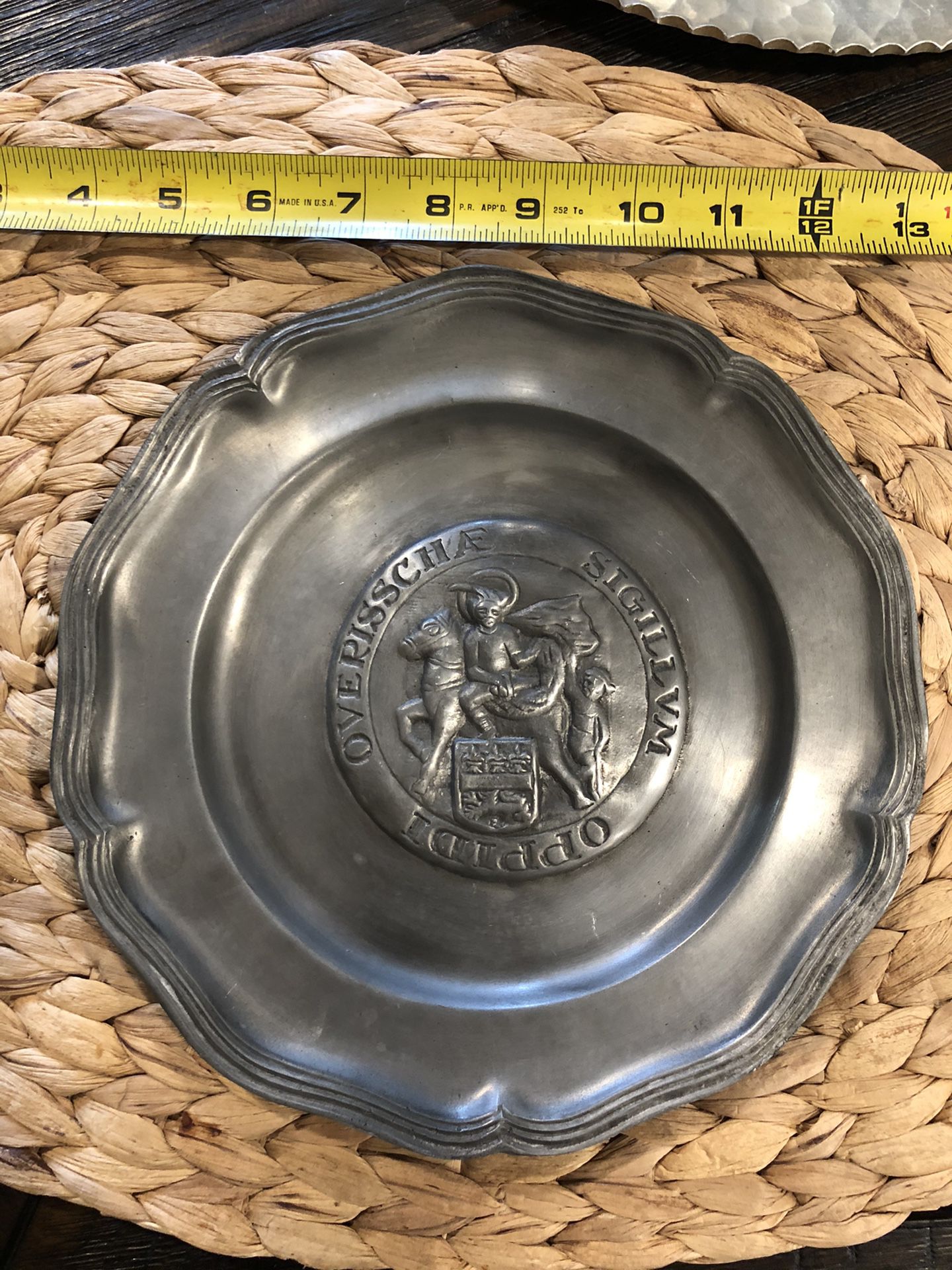 Vintage Pewter Plate Etain Pur with markings