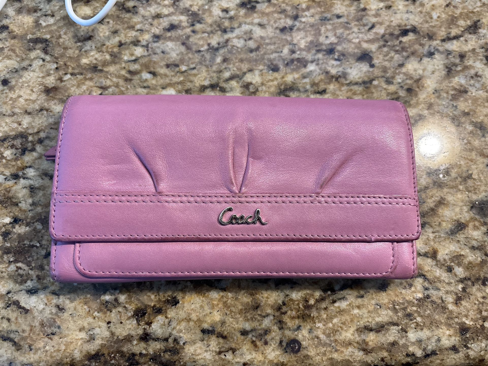Pink Leather Coach Wallet
