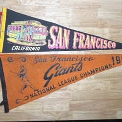 Vintage Pennants Flag (sf Giants 1962 & Sf Train ) 
