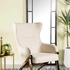 Cream Leatherette Wingback Accent Chair ONLY $435!
