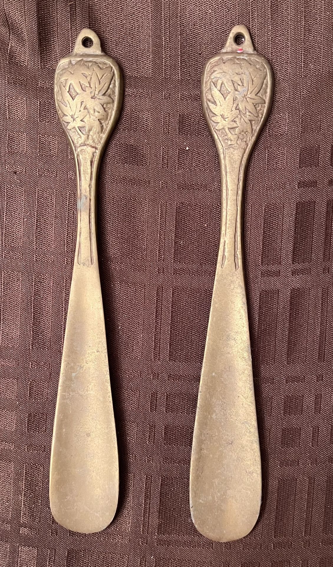 Rare Find! Pair Of Brass Shoehorns, Unknown Age (Vintage Or Antique)
