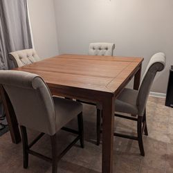 Bar Height Dining Table And Matching Chairs 