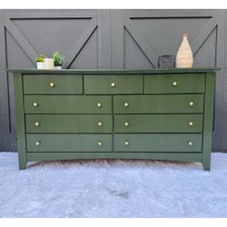 Gorgeous Green MCM Lowboy Dresser