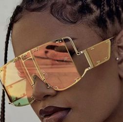 Flat top mirror fashion sunglasses