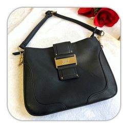 EUC Juicy By Juicy Couture Faux Leather Black Bag w/Gold Accents (Modified)