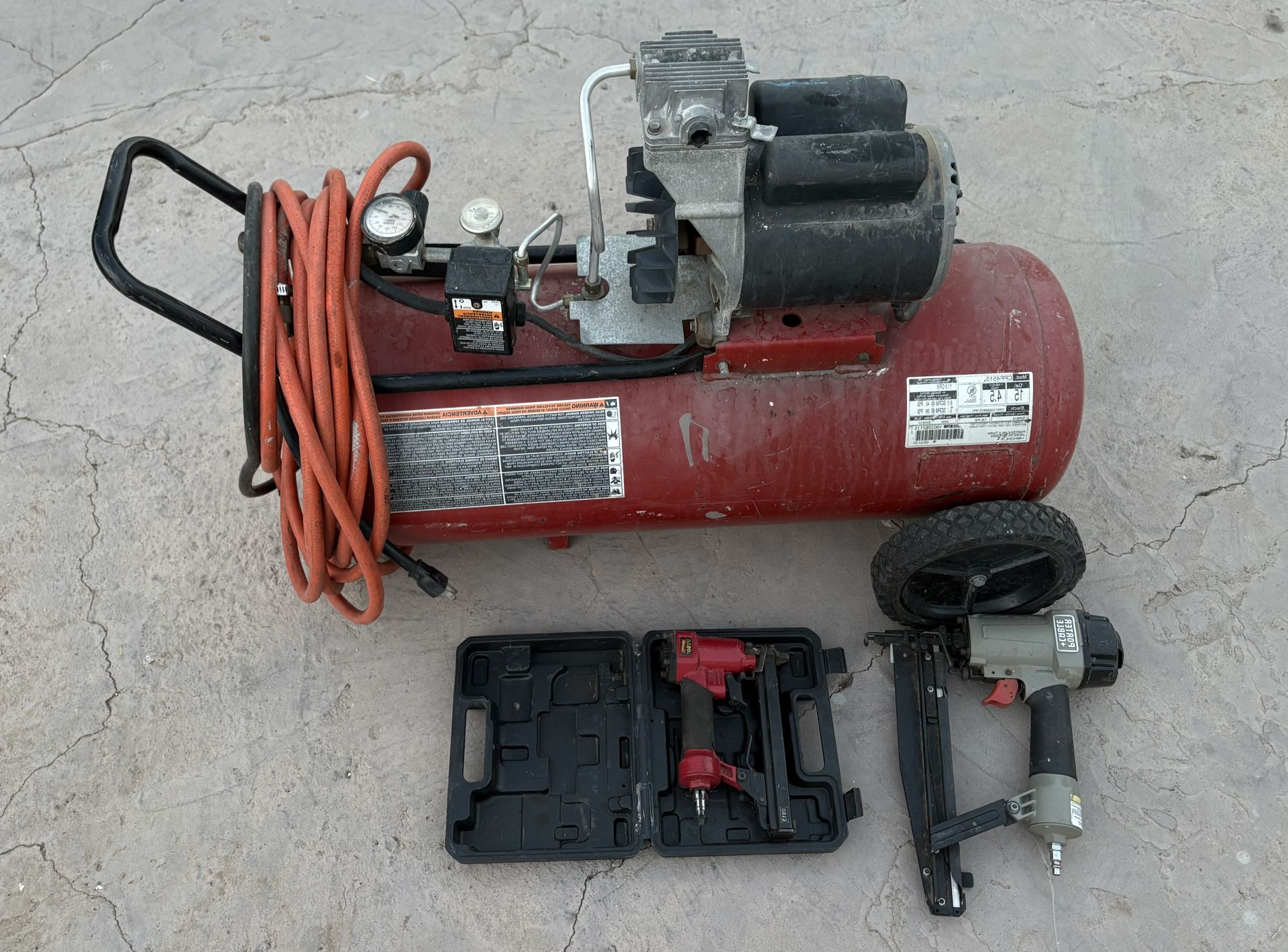 Compressor & 2 Nail Guns 