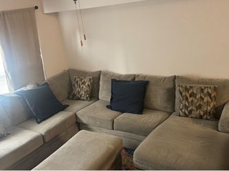 Beige sectional couch