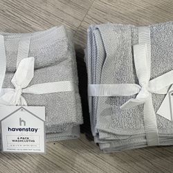 New - 12 Washcloths (Gray)