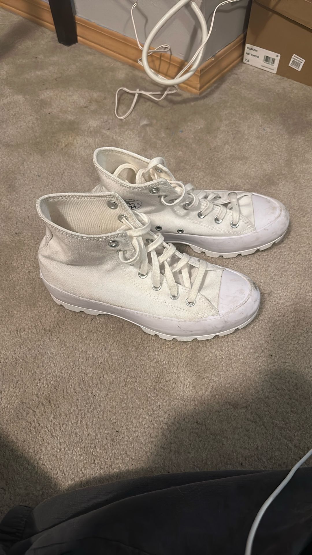 White platform converse all star lugged  