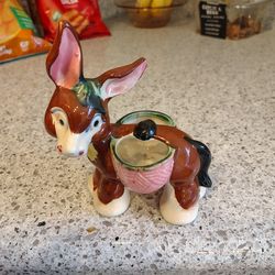 Vintage Ceramic Donkey Planter