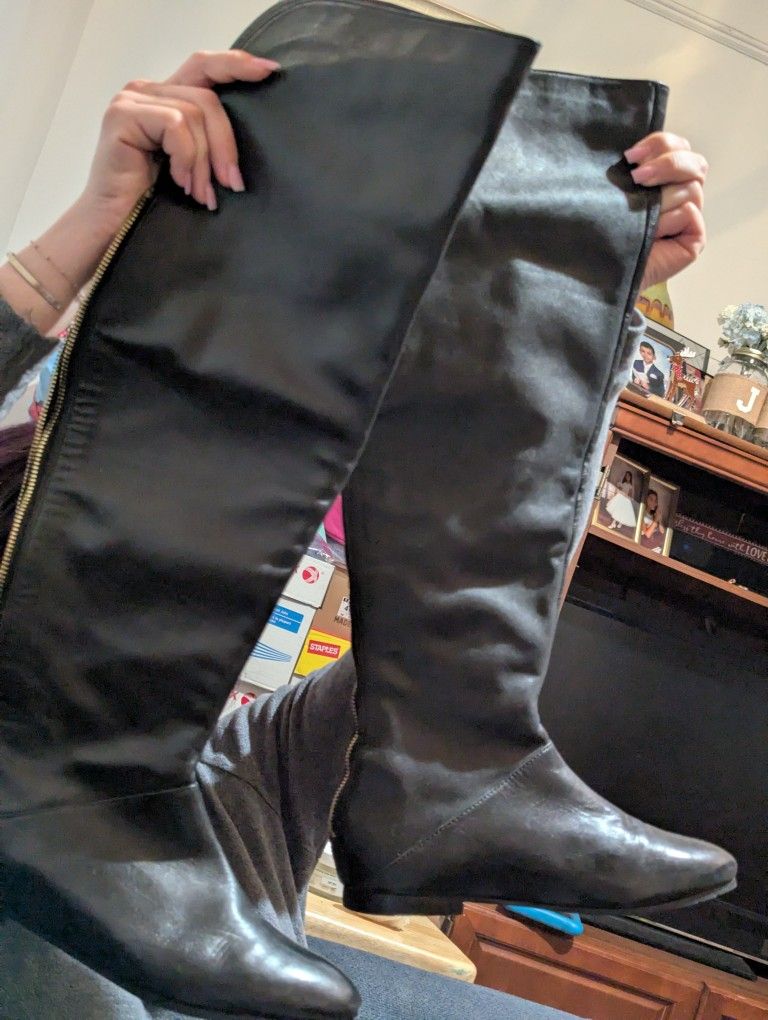 Black leather Ted Baker over the knee high boots , size US 7  