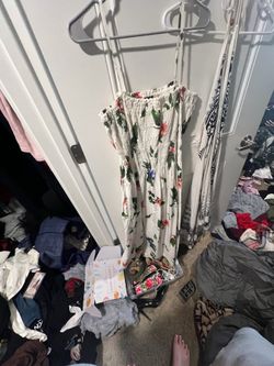 white floral print midi dress