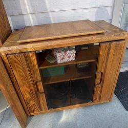 Solid oak entertainment center