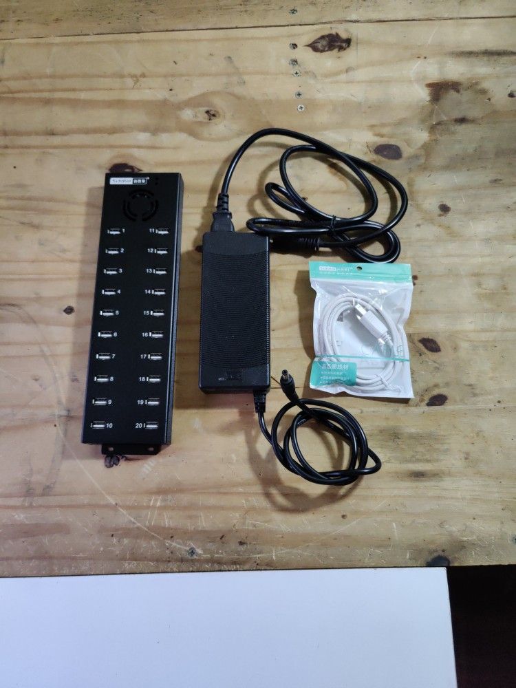 Sipolar A-805P 20 Ports Powered USB 2.0 Hub Industrial USB Hub USB Splitter 12V 10A External Power Adapter Output of 1.2A Per USB Port