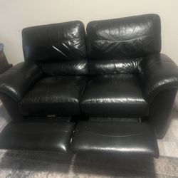Leather love seat
