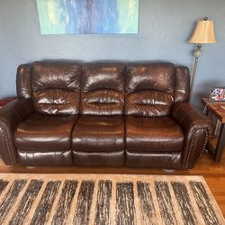 Leather couch with Electric Recliners On Both Ends
