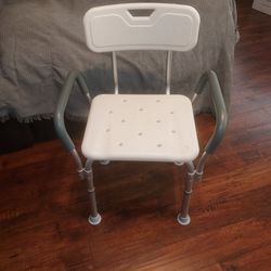 Shower Chair with Back & Arms – Sturdy, Adjustable
