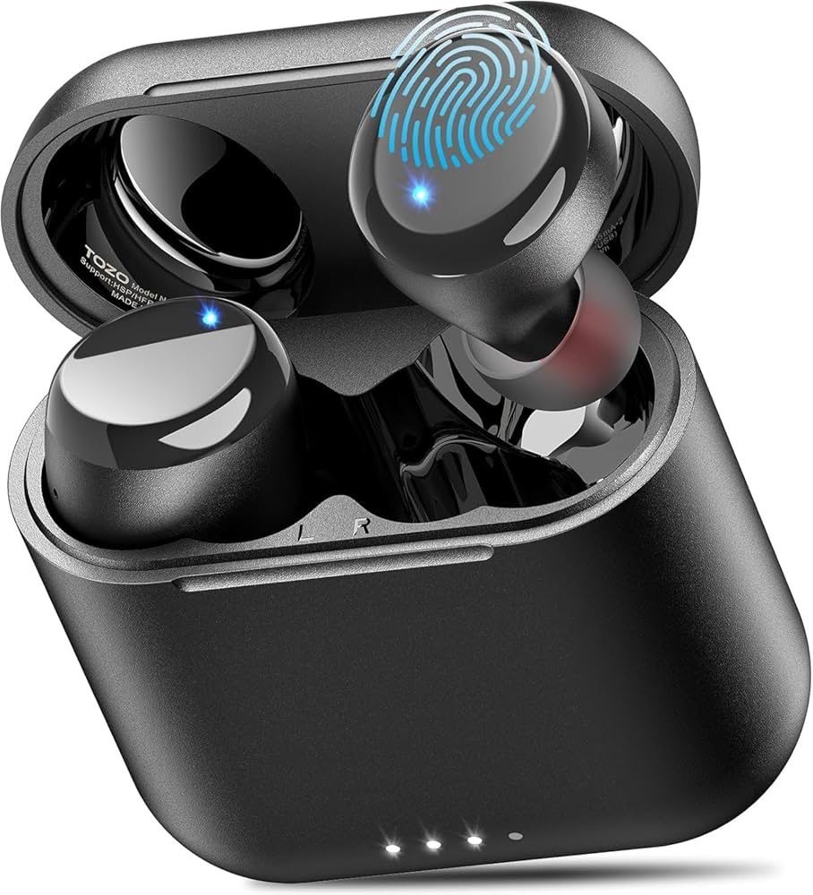 TOZO T6 Wireless Earbuds, Bluetooth 5.3 Ear Buds, Stereo Sound in Ear Headphones, 50 Hours Playtime, Wireless Charging Case, APP Customizable EQs, IPX