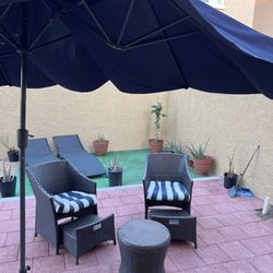 9 Piece Outdoor Patio Furniture + Free Umbrella