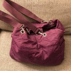 Avon purple puff quilted shoulder bag purse 