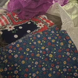 vintage fabric lot of four