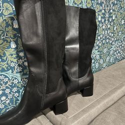 Cole Haan Black Leather & Suede Knee-High Boots – Size 11 – NEW Without Tags