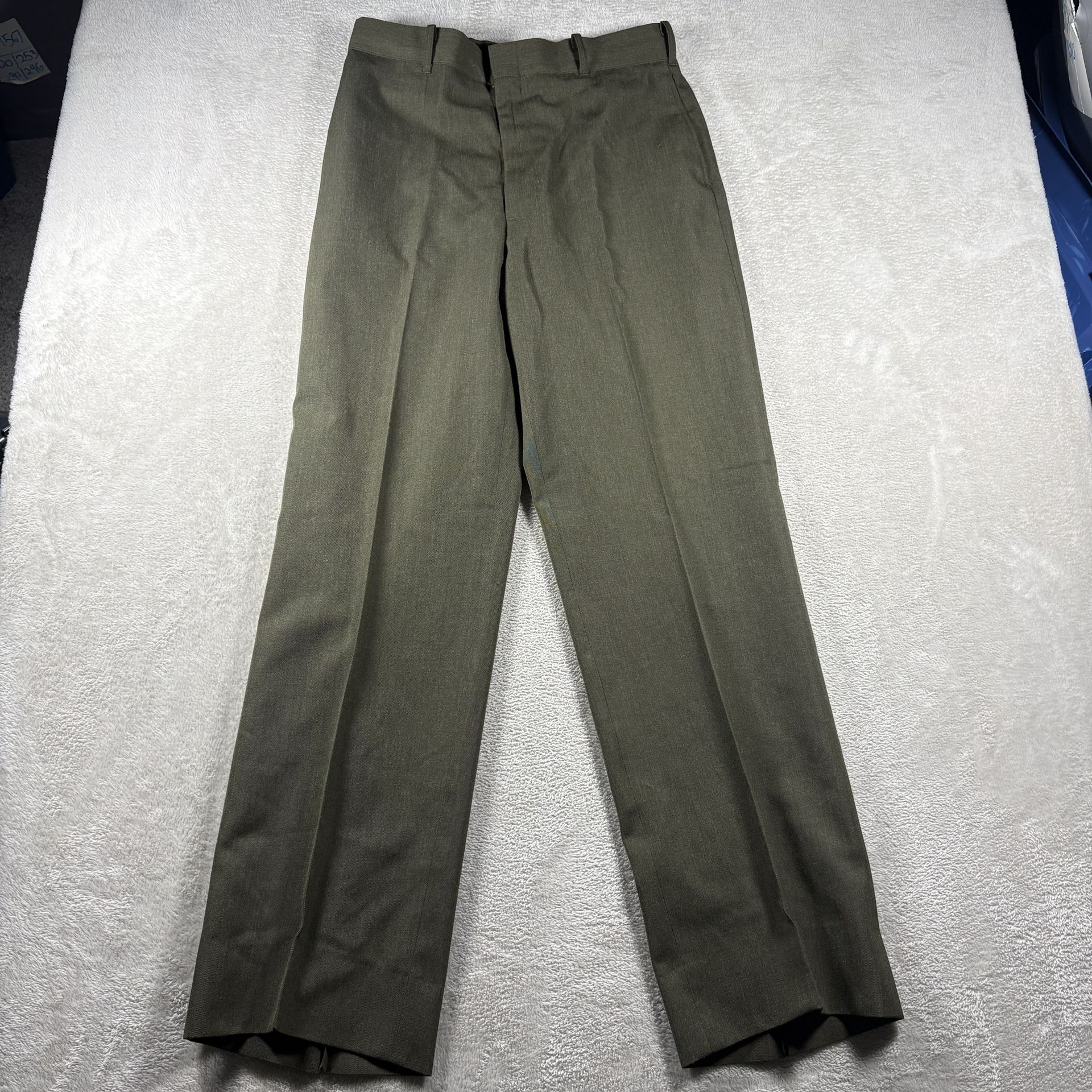 DSCP Mens USMC Dress Trousers 32L Marine Green Poly Wool Military Uniform #3016