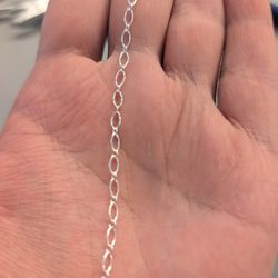 Sterling silver Cable Chain bracelet NEW Made In italy