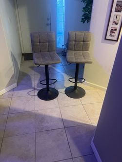 New Grey suede / micro fiber adjustable bar stools